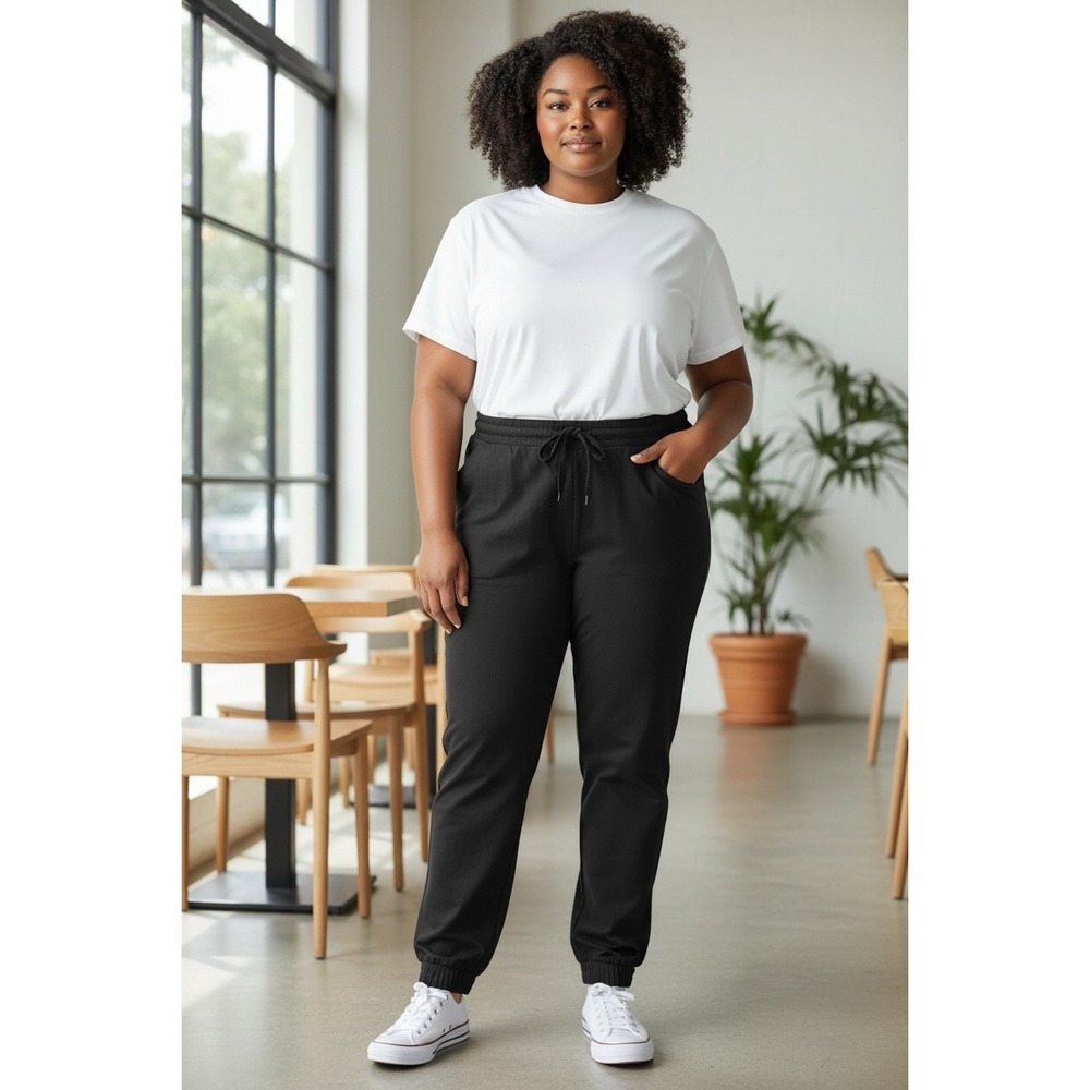 Nordstrom Relaxed Sporty Athleisure Women Black Jogger Pants Drawstring Plus 2X